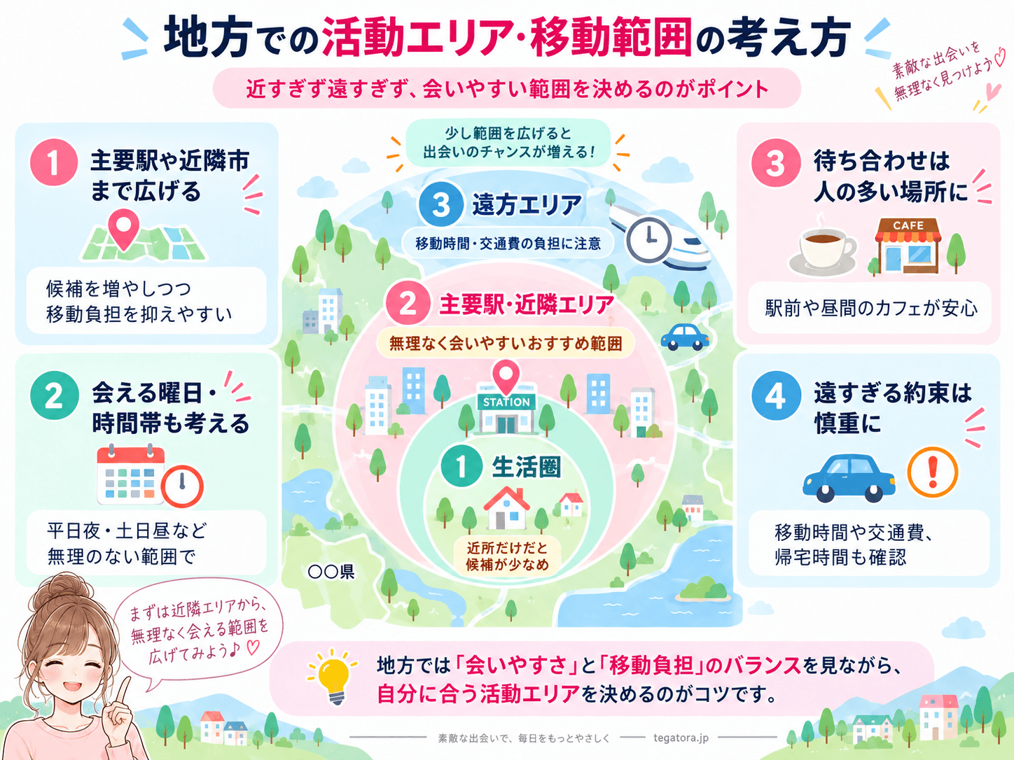 地方でパパ活するときの活動エリアと移動範囲の考え方