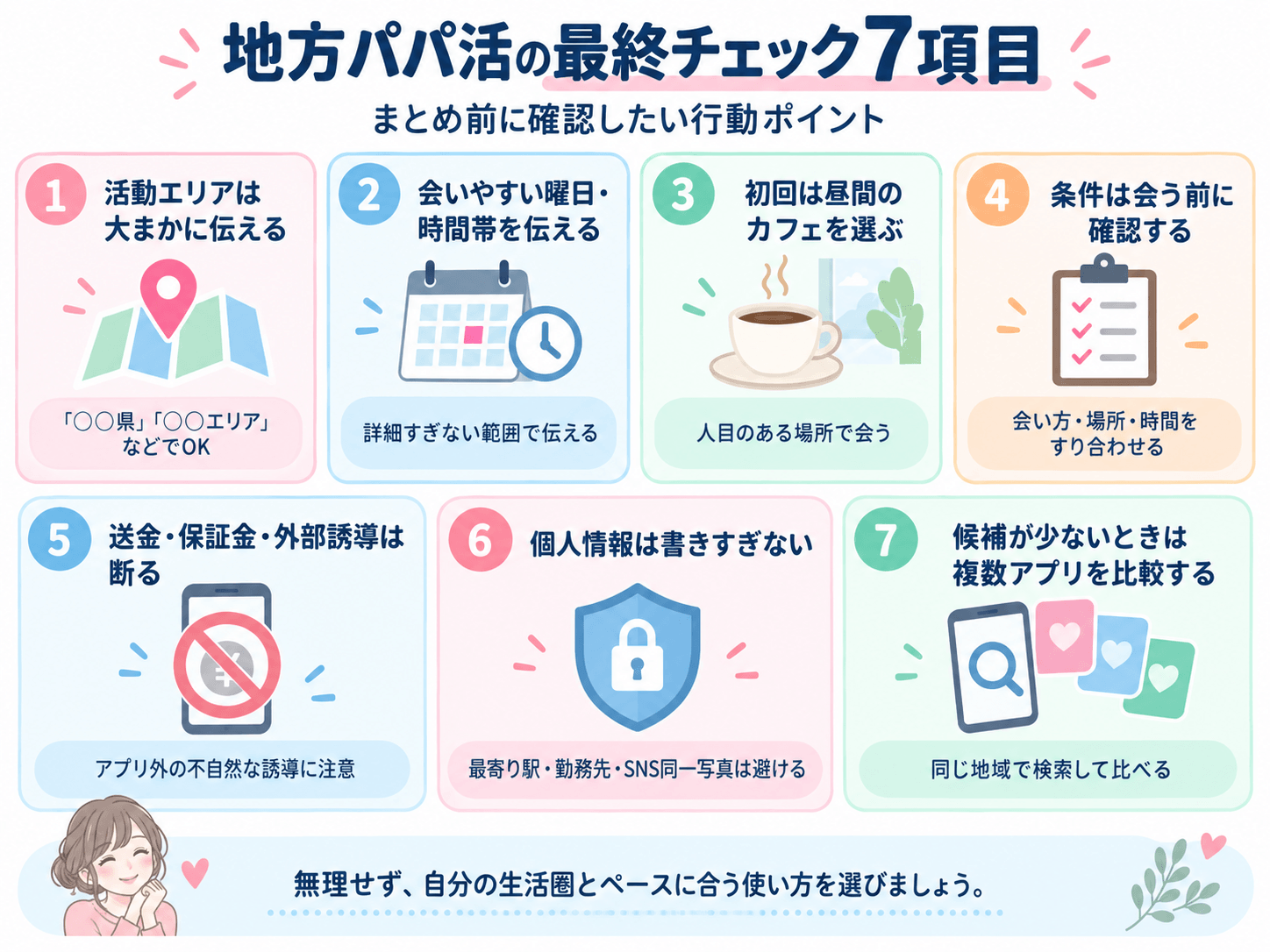 地方でパパ活を始める前に確認したい最終チェック7項目