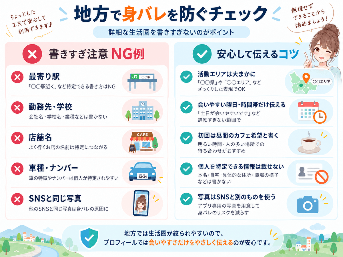 地方でパパ活するときに身バレを防ぐためのチェックポイント