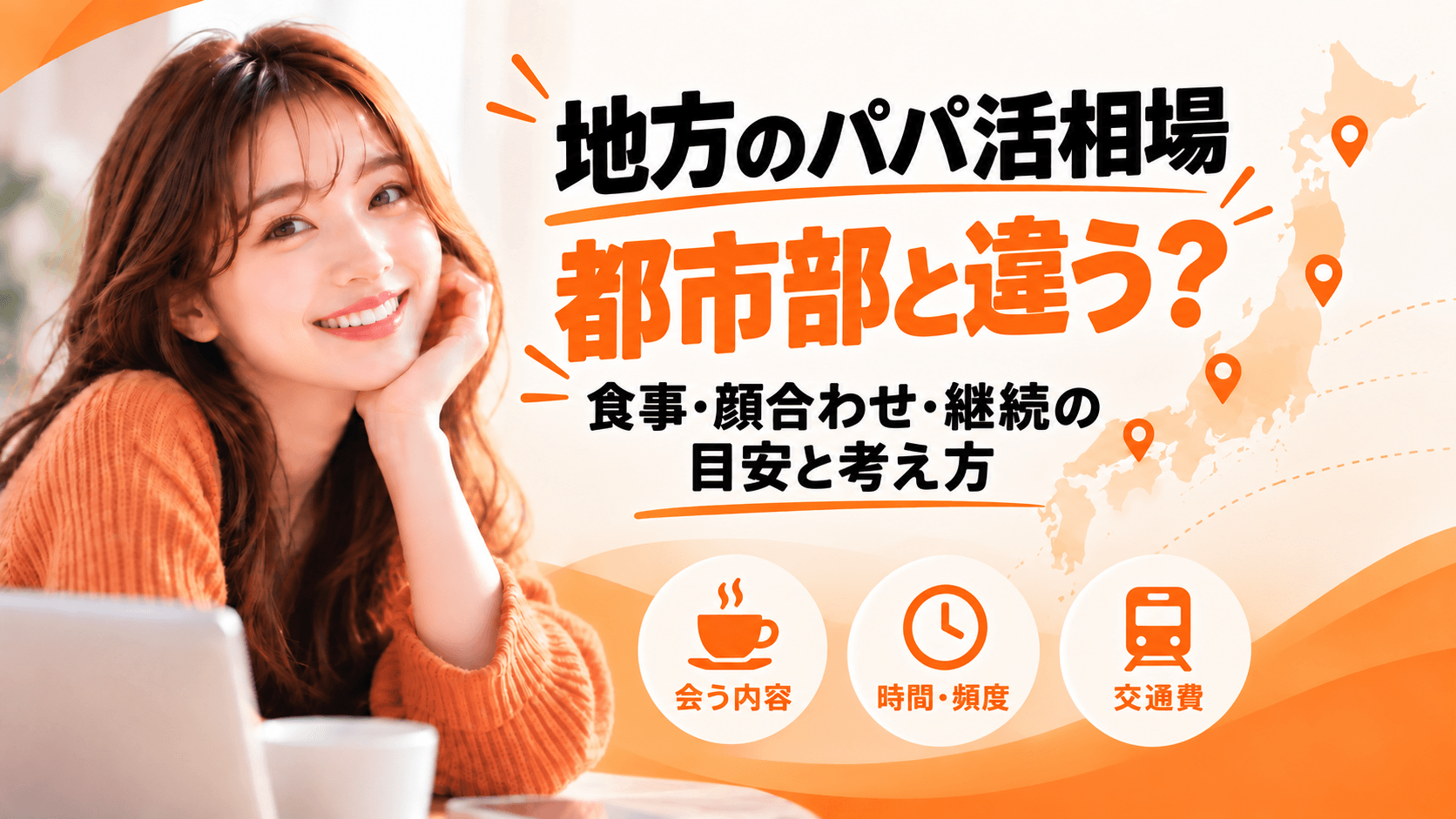 地方のパパ活相場と都市部との違いを解説するアイキャッチ